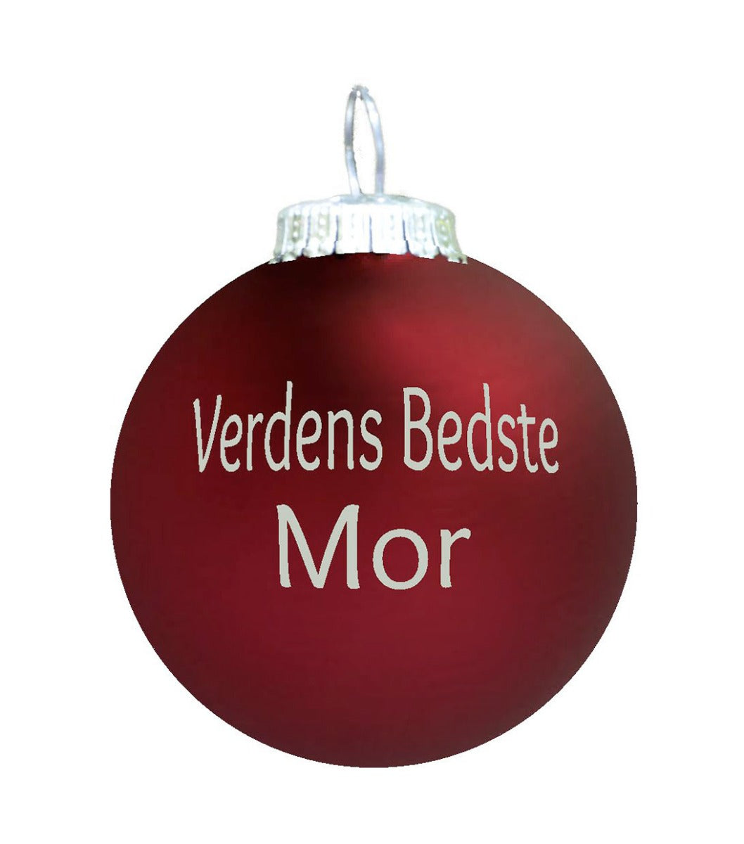 Rolsted Copenhagen Verdens Bedste Mor julekugle - mørk rød - Bahne